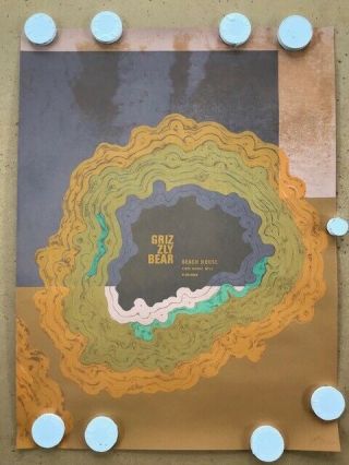 Grizzly Bear,  Beach House,  2009 Limited Edition Concert Poster,  18 " X 24 "