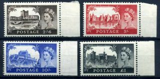 Gb 1955 Waterlow Castles Set Fine.  £1 Mlh Others Mnh