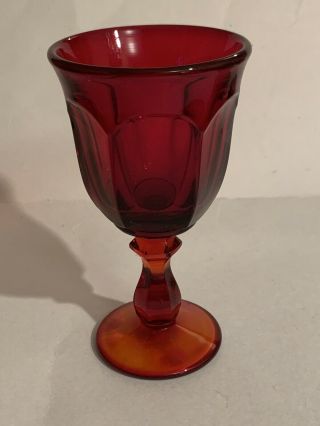 Vintage Imperial Glass Old Williamsburg Ruby 5 1/4” Wine Glass Mid Century