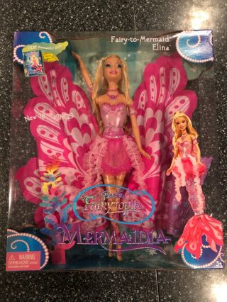 Fairytopia Mermadia Elina Barbie - Fairy To Mermaid