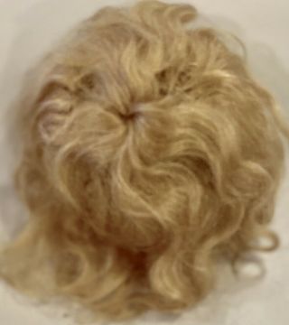 A53 10 " Antique Handtied Light Blond Mohair Wig For Antique Bisque Doll