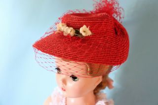 Vintage Htf Red Madame Alexander Cissy Hat 1956 (no Doll)