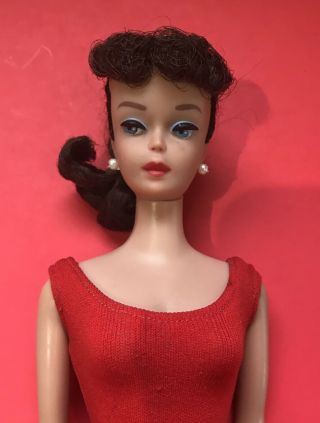 Restored Vintage Brunette Ponytail 6 Barbie Doll 1960’s