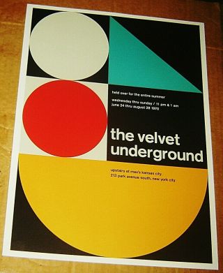 Velvet Underground Reed Warhol Rock Concert Poster Punk Graphic Pop Art
