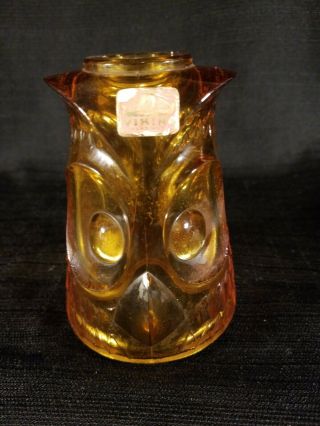 Replacement Glass - Viking Art Glass Amber Owl Glimmer Fairy Tea Lamp 7