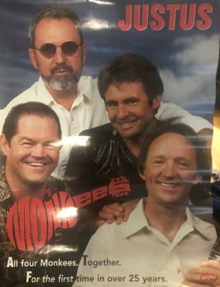 The Monkees Justus Rhino Promo Poster 1996 Dolenz Davy Jones Tork Nez Nesmith