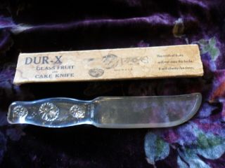 Handy Dur - X Glass Fruit/cake Knife Made In U.  S.  A.  8 1/2 " 1920 - 40 