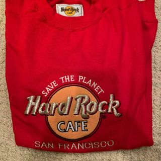 Vintage Hard Rock Cafe Sweatshirt Xl - San Francisco Embroidered Red