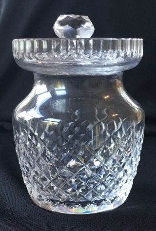 Vintage Waterford Crystal “alana“ Preserve Jar With Lid,  Jam / Honey Jar,  4.  75”