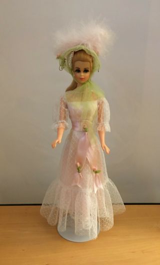 Vintage 1969 Straight Leg Truly Scrumptious Barbie Doll Dressed On Stand