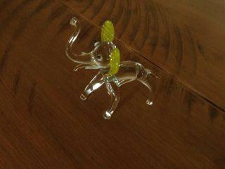 Vintage,  Murano Coloured Glass Animals,  Clear Elephant,  Uk P&p