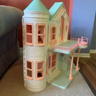 Vintage 1990s Mattel Barbie Victorian Pink Dream House Dollhouse Foldable LARGE 3