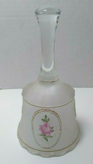Vintage Fenton Hand Painted & Signed 1980 Frosted Bell Flowers & Boarders