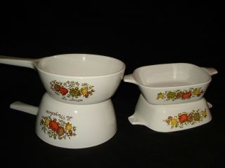 2 Vintage Corning Ware Petite Baking Dishes Spice Of Life 2 Pots No Lids