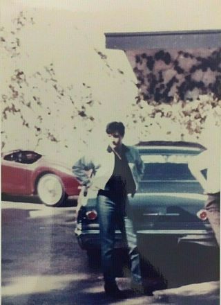 Elvis Vintage Photo Candid Close Up Ultra Rare At Home With His Cars