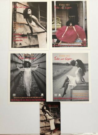 Diana Ross - 4 Promo Cards & 1 Rare Telephone Card For Take Me Higher,  1995