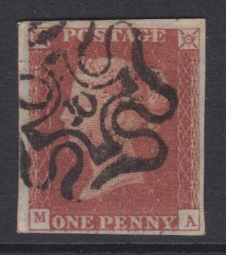 Gb Stamps Queen Victoria 1d Penny Red Black Maltese Cross No 10 Fine Rare