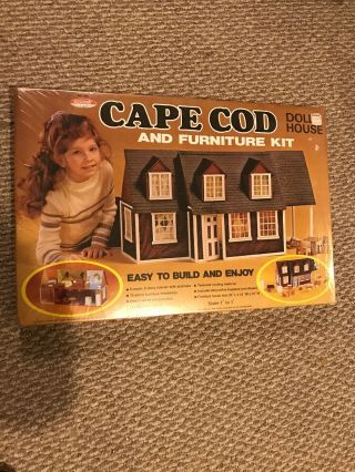 Vintage Skilcraft 1979 Cape Cod Doll House And Furniture Kit 645
