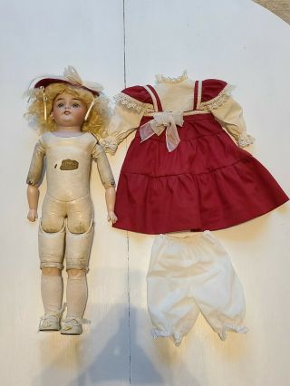 21 " Dainty Dorothy Doll Germany Simon & Halbig Bisque Head Leather Body Antique