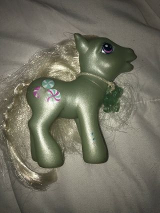 Hasbro My Little Pony Minty Green 2002 Glitter Hair G3 MLP Peppermint Candy 2