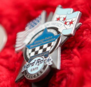Hard Rock Cafe Pin Chicago POLICE Memorial Foundation fallen hero badge star 3d 3