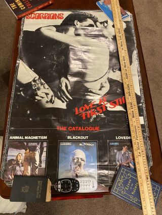 Vintage Rare Scorpions - Love At First Sting 1984 Promo Poster / Heavy Metal