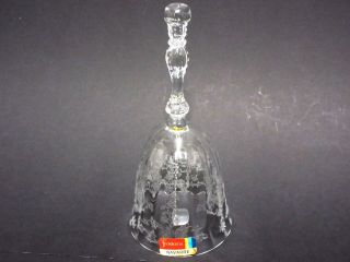 Vintage Clear Navarre Bell With Sticker / Htf / Fostoria Glass Co
