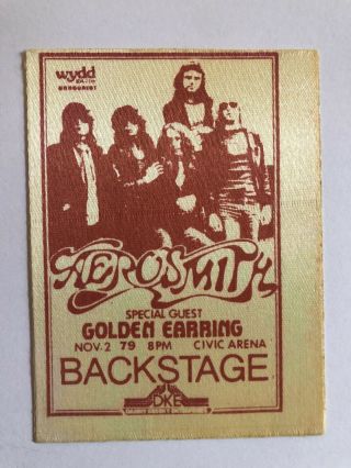 Rare Reprint Backstage Pass Aerosmith Golden Earring 1975 Heavy Metal Glam Rock