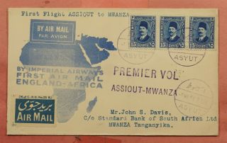 1931 Egypt First Flight Imperial Airways Asyut To Mwanza Tanganyika