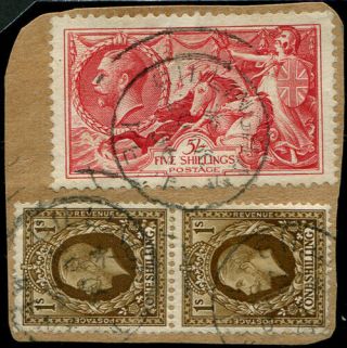 5/ - Sg 451,  1/ - Sg 449 Pair On Piece (7/ - Rate) Vfu,  Tied By 