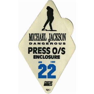 Michael Jackson Authentic Press 1992 Tour Backstage Pass