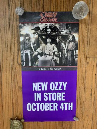 1988 Ozzy Osbourne No Rest For The Wicked 12 " X24 Promo 2 - Sided Poster Nos Metal