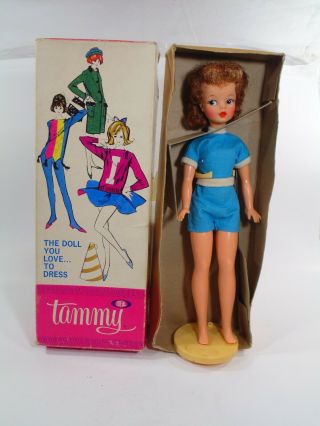Vintage Tammy Doll With Red And Gold Evening Dress