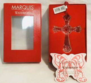 Nib Rare Marquis Waterford Crystal Traditional Religious Cross Christmas 135310