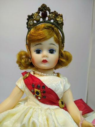 Vintage 1960 Madame Alexander Cissette Doll Queen Tagged Dress Crown Tosca