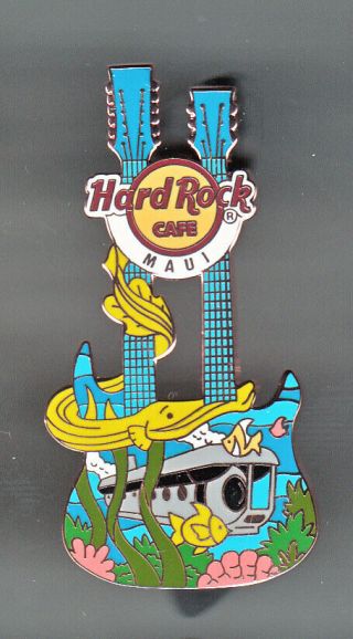 Hard Rock Cafe Pin: Maui Underwater Scene Guitar Le300