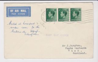 Gb Stamps First Day Cover 1936 King Edward Viii Airmail Douglas To Wick Airmail