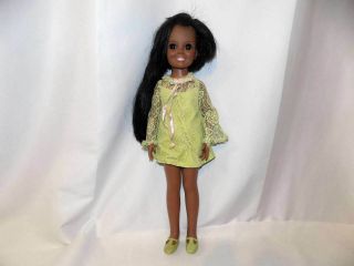1971 Ideal African American Black Crissy Grow Hair Doll In Outfit Shoes