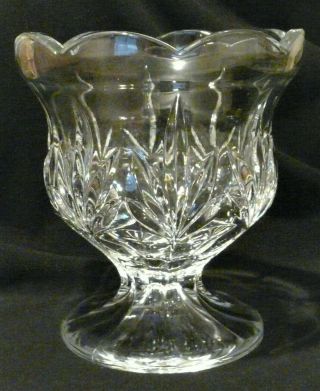 Compote Lead Crystal Pedestal Bowl Scalloped Edge
