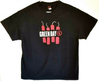 Green Day 2005 Concert Tour T - Shirt American Idiot Dynamite Sticks Black Size L