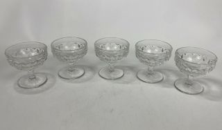 Vintage Set Of 5 Fostoria American Clear Glass Cups Sherbet Sorbet 3.  5 " Tall