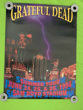 Rare Grateful Dead Poster “summer Tour 1994” Sam Boyd Stadium 24x18