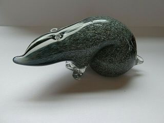 Langham Glass Handmade Small Badger Signed By Paul Miller.  Label