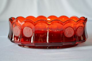 Fostoria Glass Ruby Red Coin Oval Bowl 1372/189