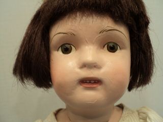 Antique,  17 ",  Scheonhut,  Wood - Jointed Baby Doll W/painted Teeth - Patent 1911
