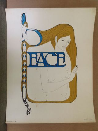 Psychedelic Era Poster Peace By Loren Rehbock 1967