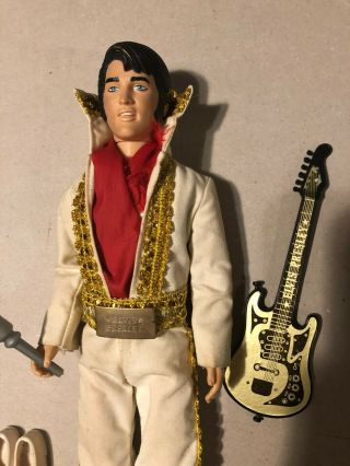 Vintage Elvis Presley Eugene Doll with Jumpsuit Scarf Microphone and Guitar 2
