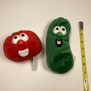 1998 Veggie Tales Larry Cucumber Bob Tomato Beanbag Plush Stuffed Toy Big Idea