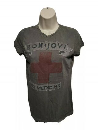Bon Jovi Bad Medicine Womens Large Gray Tshirt