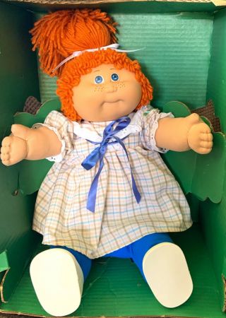Vintage Cabbage Patch Orange Single Pony Jesmar Girl With Blue Eyes & Freckles